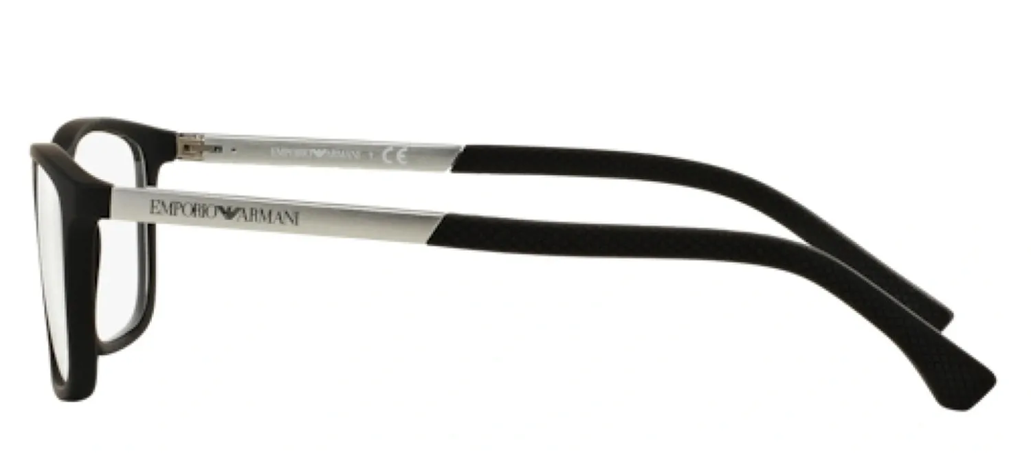 Emporio Armani EA 3069 5063 Rectangle Metal Black Eyeglasses with Logo Stamped Demo Lenses sold by Gaffos product image thumbnail 3