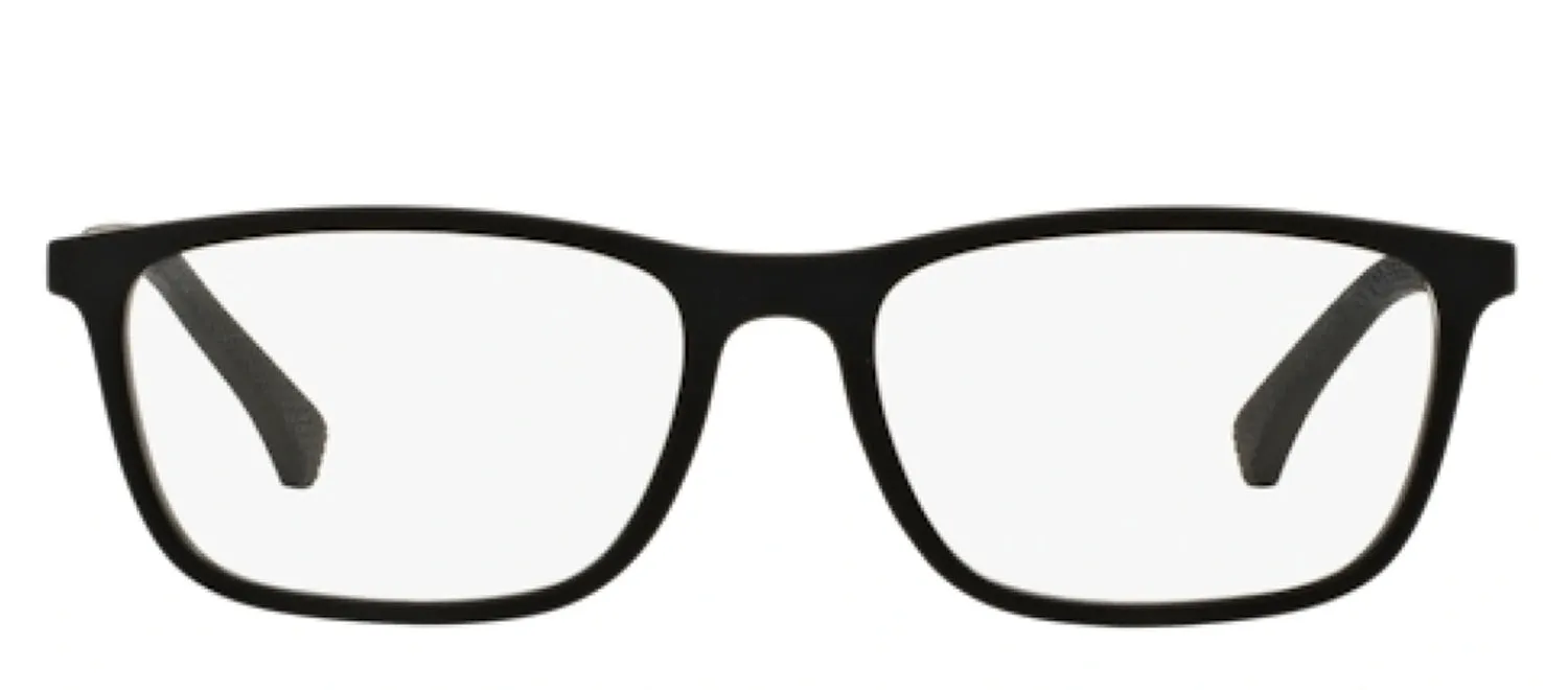 Emporio Armani EA 3069 5063 Rectangle Metal Black Eyeglasses with Logo Stamped Demo Lenses sold by Gaffos