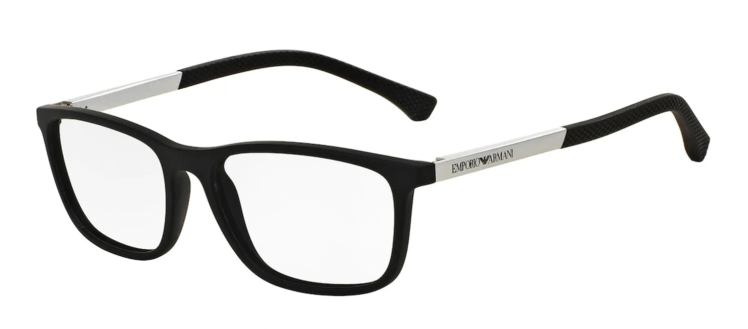 Emporio Armani EA 3069 5063 Rectangle Metal Black Eyeglasses with Logo Stamped Demo Lenses sold by Gaffos product image thumbnail 2