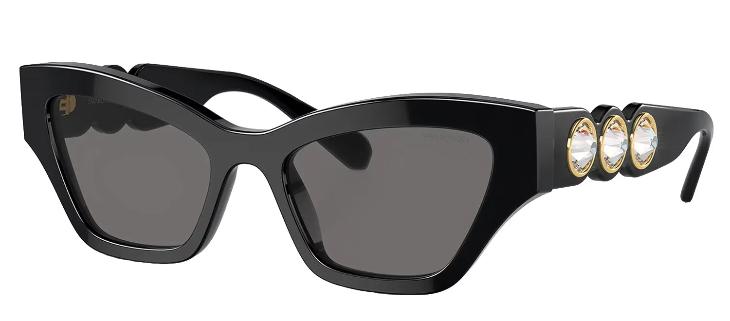 Swarovski SK 6021 100181 Irregular Plastic Black Sunglasses with Grey Polarized Lens sold by Gaffos product image thumbnail 2