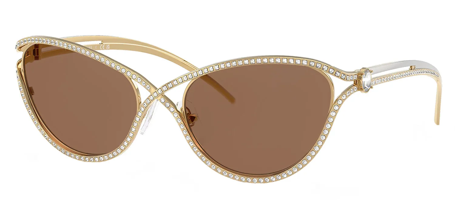 Swarovski SK 7025 400473 Cat-Eye Metal Gold Sunglasses with Brown Lens sold by Gaffos product image thumbnail 2