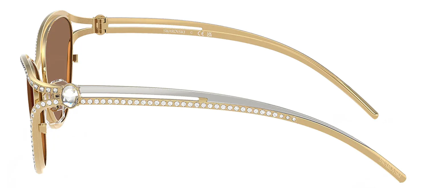Swarovski SK 7025 400473 Cat-Eye Metal Gold Sunglasses with Brown Lens sold by Gaffos product image thumbnail 3