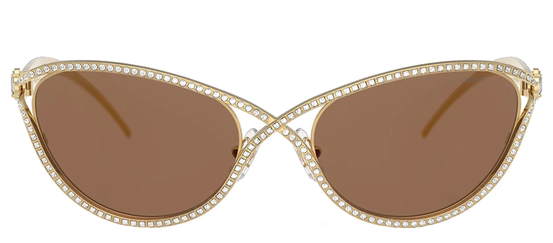 Swarovski SK 7025 400473 Cat-Eye Metal Gold Sunglasses with Brown Lens sold by Gaffos