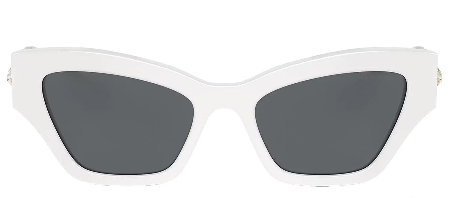 Swarovski SK 6021 105087 Irregular Plastic White Sunglasses with Grey Lens sold by Gaffos