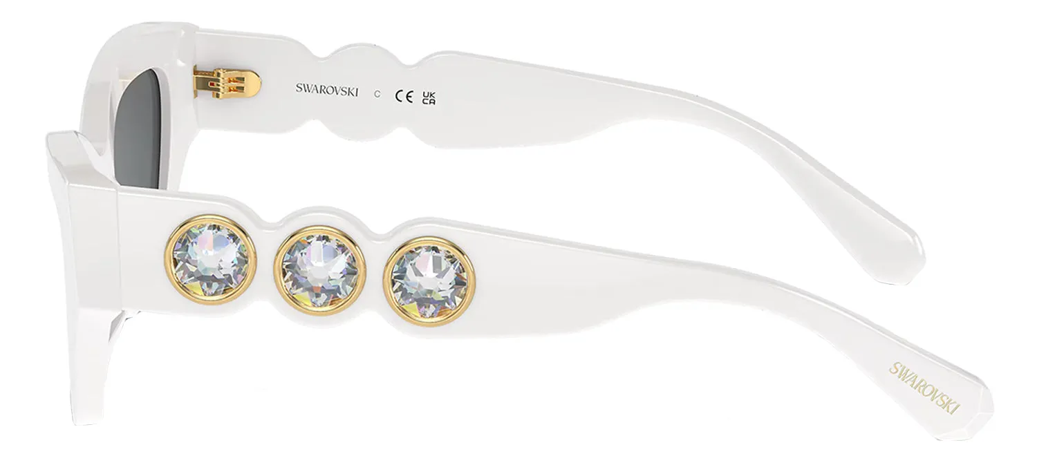 Swarovski SK 6021 105087 Irregular Plastic White Sunglasses with Grey Lens sold by Gaffos product image thumbnail 3