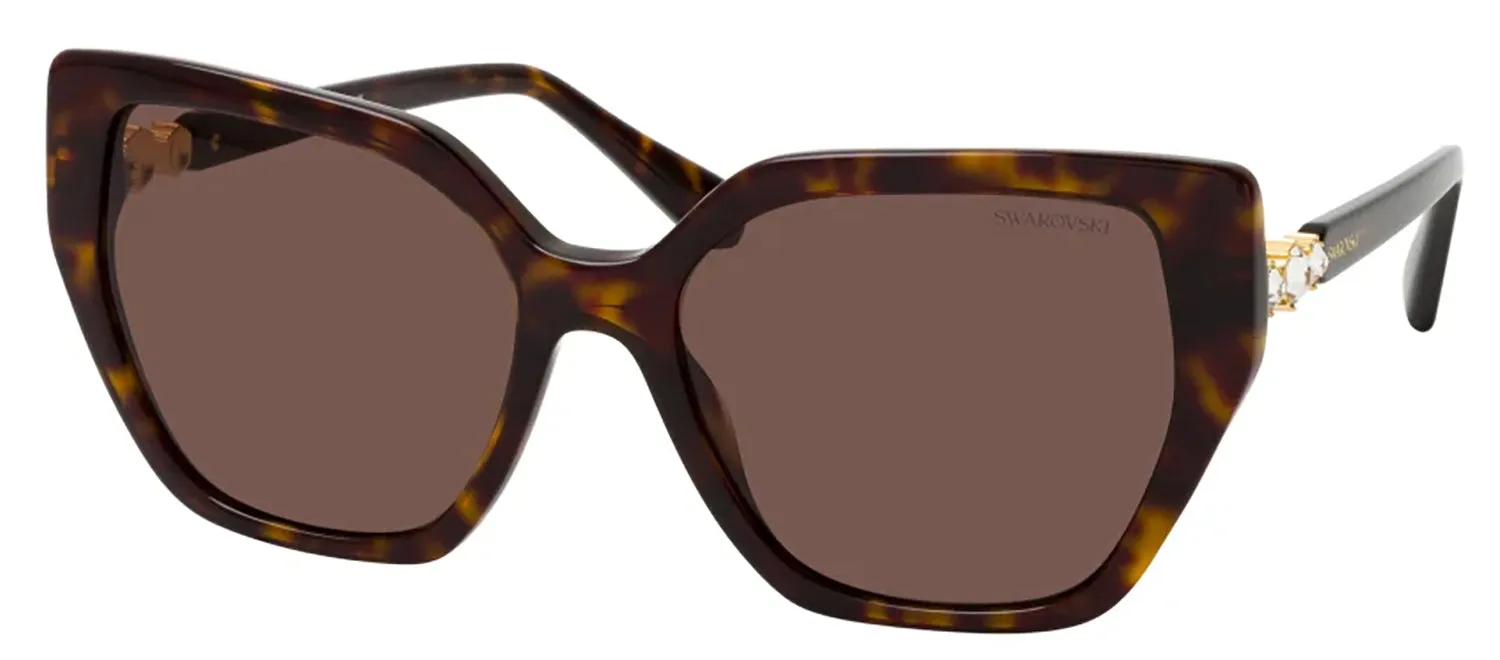 Swarovski SK 6016 100273 Irregular Plastic Havana Sunglasses with Brown Lens sold by Gaffos product image thumbnail 2