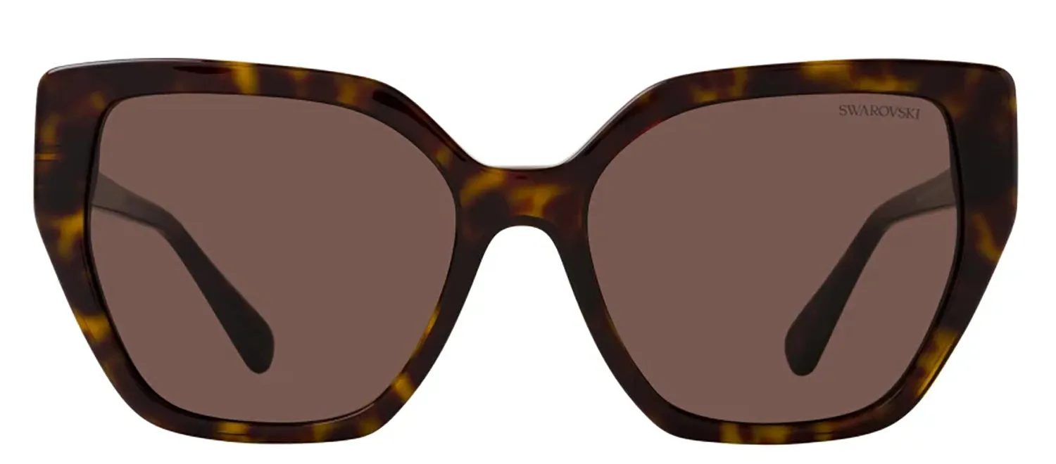Swarovski SK 6016 100273 Irregular Plastic Havana Sunglasses with Brown Lens sold by Gaffos