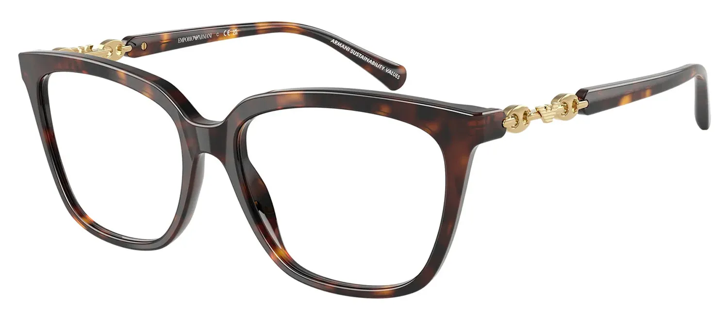 Emporio Armani EA 3248 5026 Cat-Eye Plastic Havana Eyeglasses with Logo Stamped Demo Lenses sold by Gaffos product image thumbnail 2