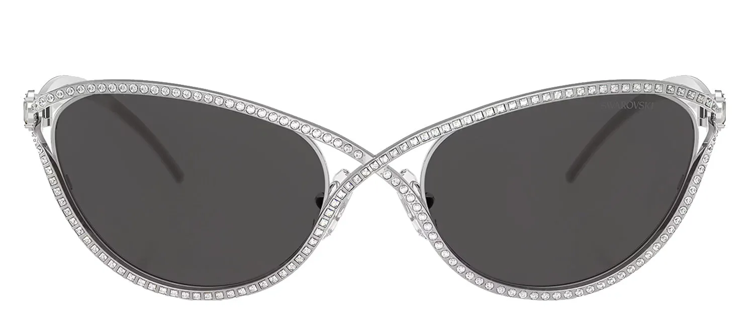 Swarovski SK 7025 400187 Cat-Eye Metal Silver Sunglasses with Grey Lens sold by Gaffos