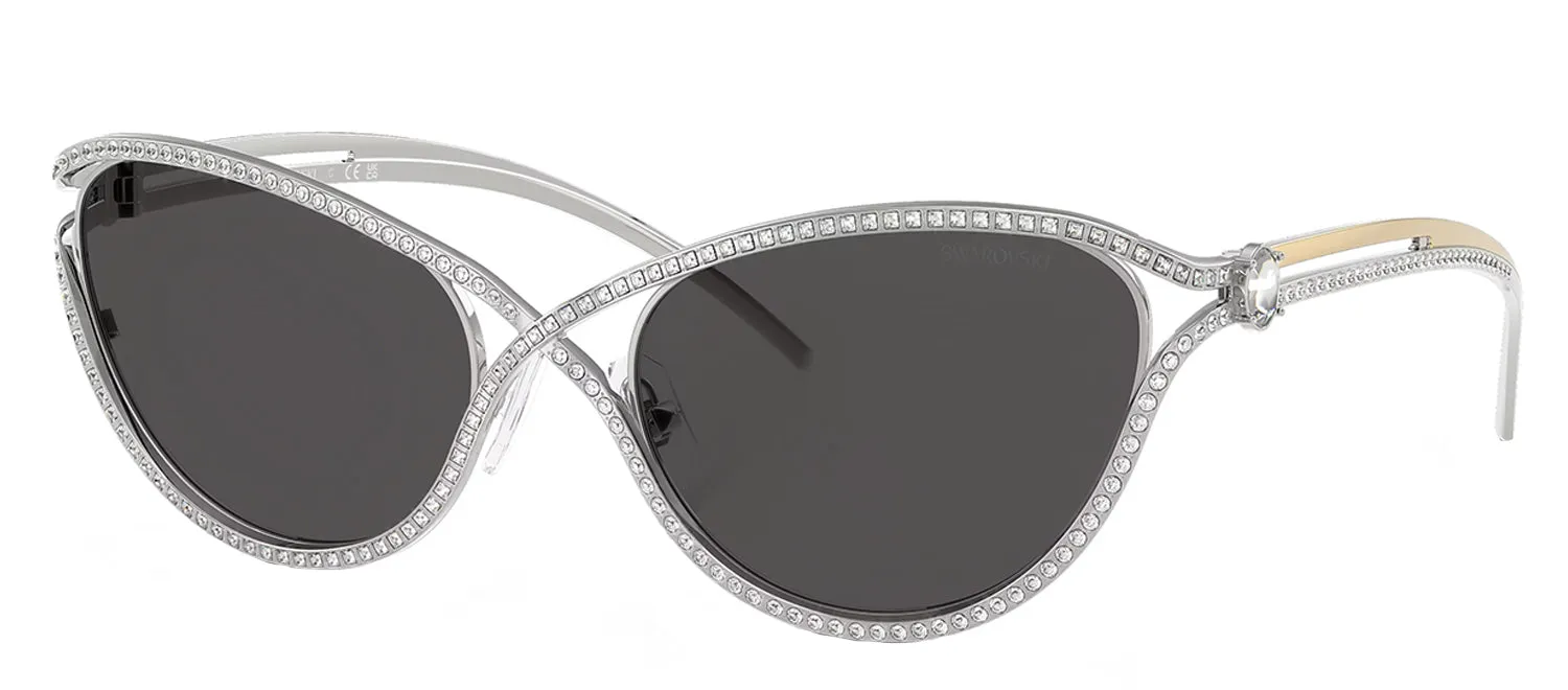 Swarovski SK 7025 400187 Cat-Eye Metal Silver Sunglasses with Grey Lens sold by Gaffos product image thumbnail 2