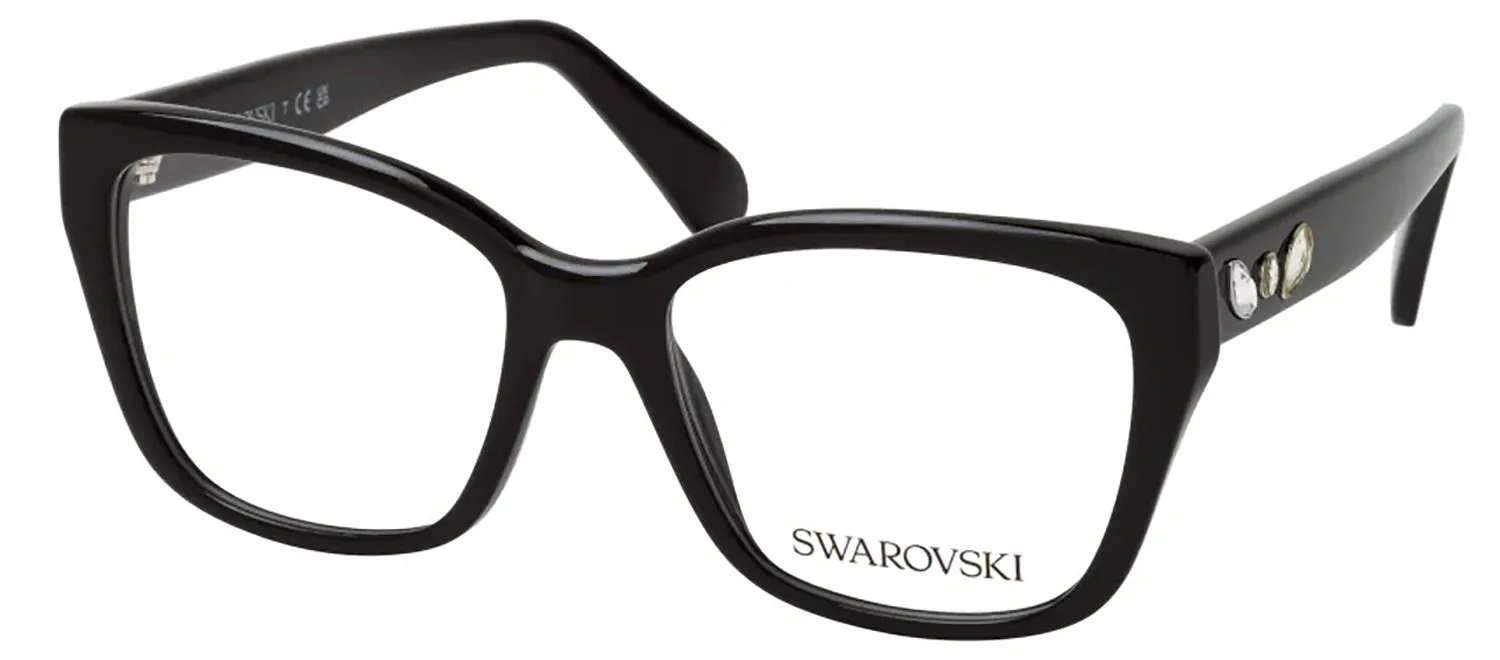 Swarovski SK 2008 1001 Cat-Eye Plastic Black Eyeglasses with Logo Stamped Demo Lenses sold by Gaffos product image thumbnail 2