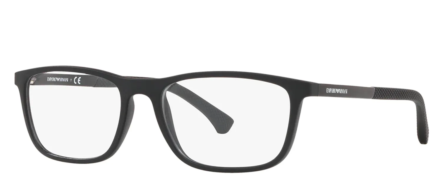 Emporio Armani EA 3069 5001 Rectangle Metal Black Eyeglasses with Logo Stamped Demo Lenses sold by Gaffos product image thumbnail 2