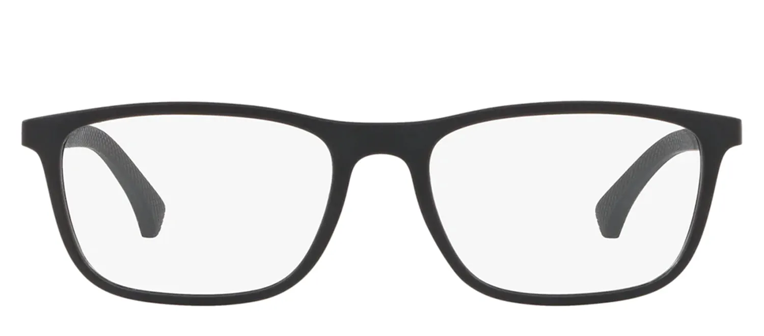 Emporio Armani EA 3069 5001 Rectangle Metal Black Eyeglasses with Logo Stamped Demo Lenses sold by Gaffos