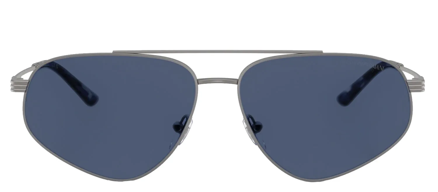 Emporio Armani EA 2156 300380 Pilot Metal Gunmetal Sunglasses with Blue Lens sold by Gaffos