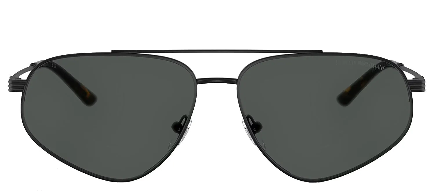 Emporio Armani EA 2156 300187 Pilot Metal Black Sunglasses with Grey Lens sold by Gaffos