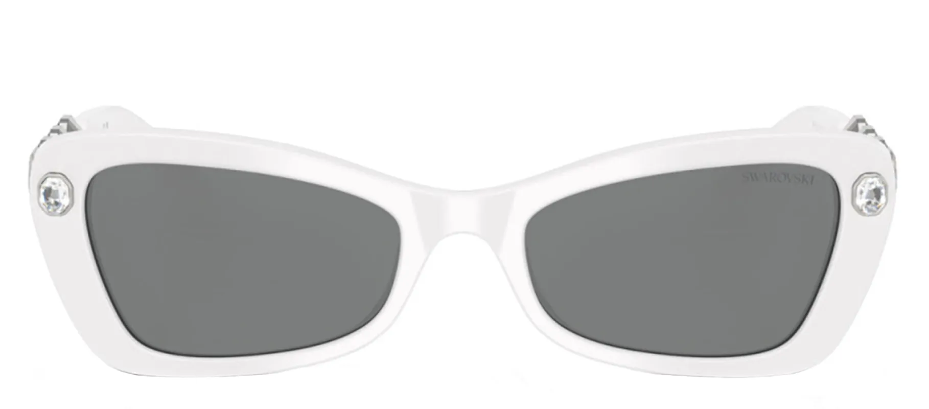 Swarovski SK 6033 105087 Irregular Plastic White Sunglasses with Grey Lens sold by Gaffos