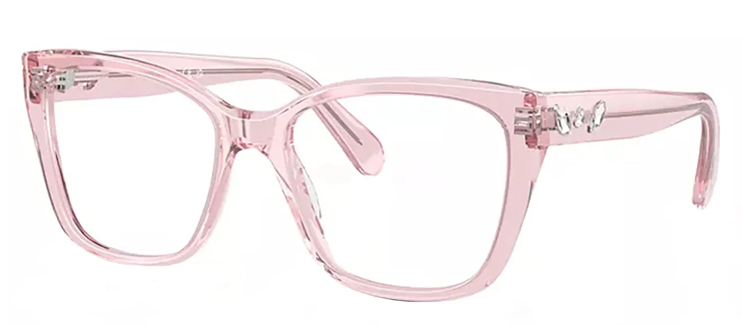 Swarovski SK 2008 3001 Irregular Plastic Pink Eyeglasses with Logo Stamped Demo Lenses sold by Gaffos product image thumbnail 2
