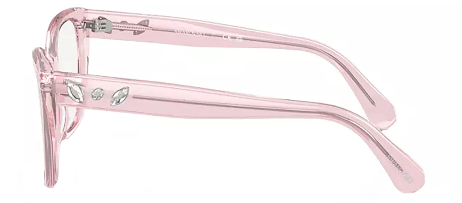 Swarovski SK 2008 3001 Irregular Plastic Pink Eyeglasses with Logo Stamped Demo Lenses sold by Gaffos product image thumbnail 3