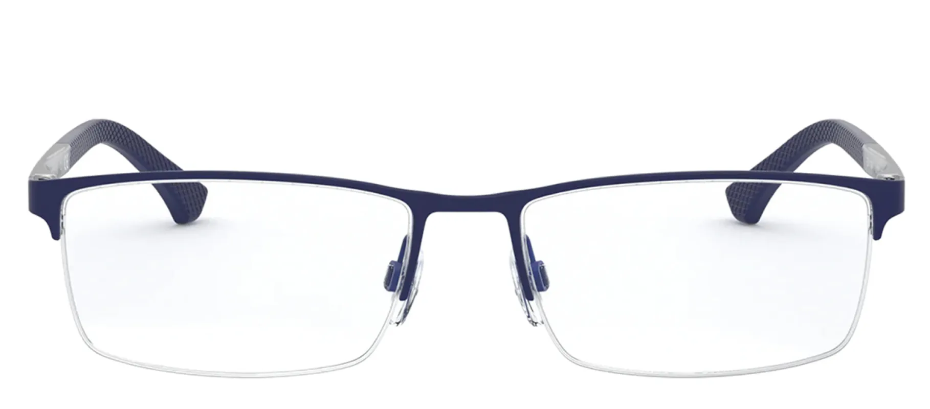 Emporio Armani EA 1041 3131 Rectangle Metal Blue Eyeglasses with Logo Stamped Demo Lenses sold by Gaffos