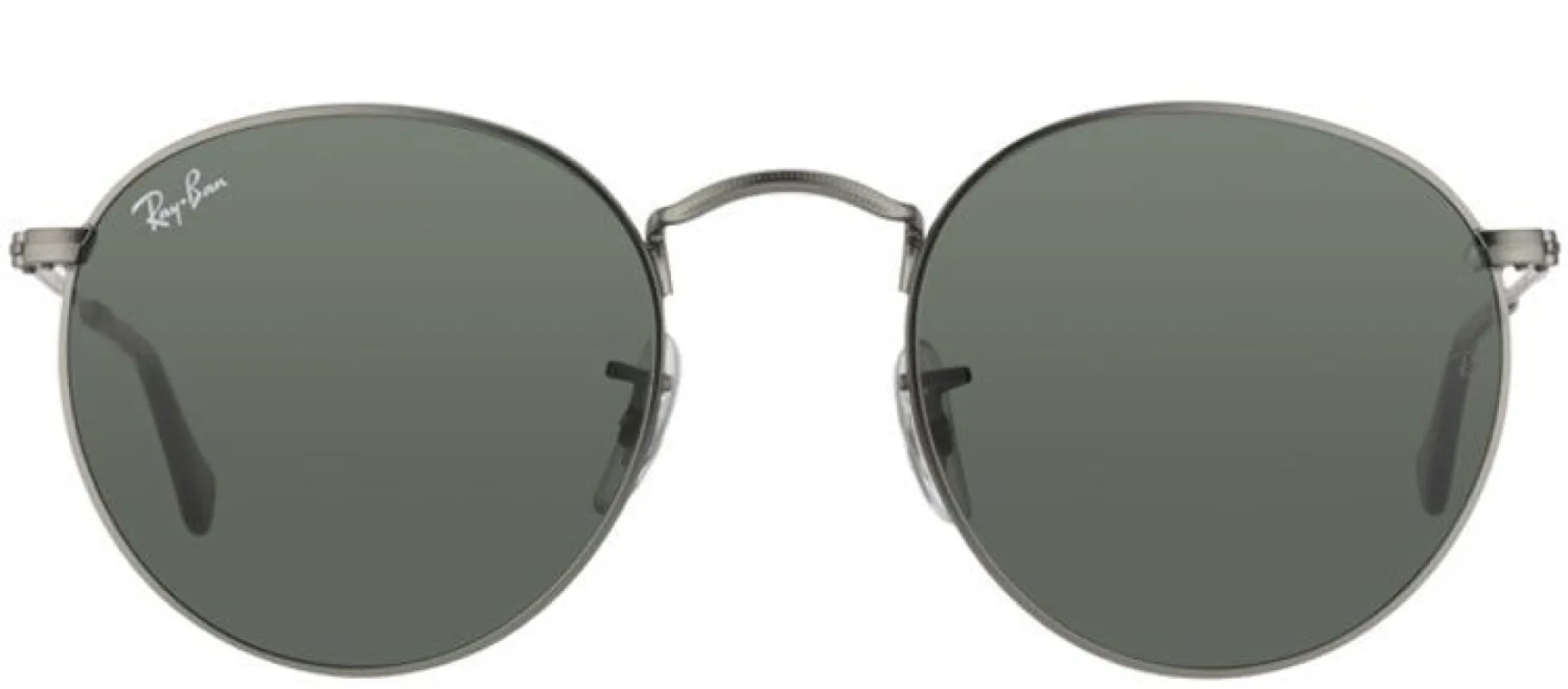 Ray-Ban RB 3447 029 Round Metal Ruthenium/ Gunmetal Sunglasses with Green Lens sold by Gaffos