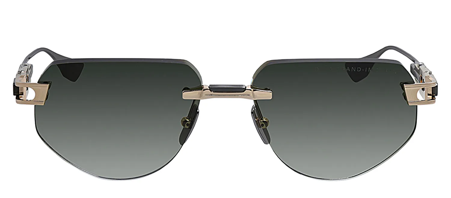 Dita GRAND-IMPERYN DT DTS164 A-02 Rimless Metal Gold Sunglasses with Green Gradient Lens sold by Gaffos