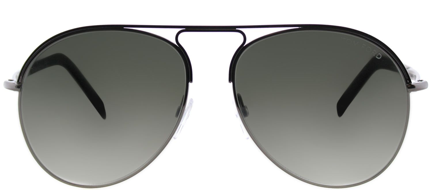 Tom Ford TF 448 08B Aviator Metal Ruthenium/ Gunmetal Sunglasses with Grey Lens sold by Gaffos