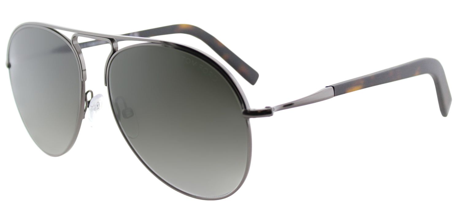 Tom Ford TF 448 08B Aviator Metal Ruthenium/ Gunmetal Sunglasses with Grey Lens sold by Gaffos product image thumbnail 2