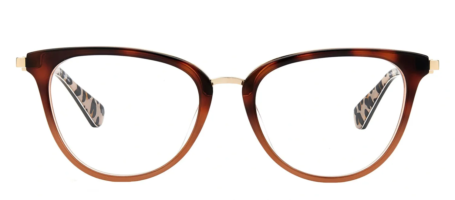 Kate Spade KS Valencia/G 086 Cat-Eye Plastic Havana Eyeglasses with Logo Stamped Demo Lenses sold by Gaffos