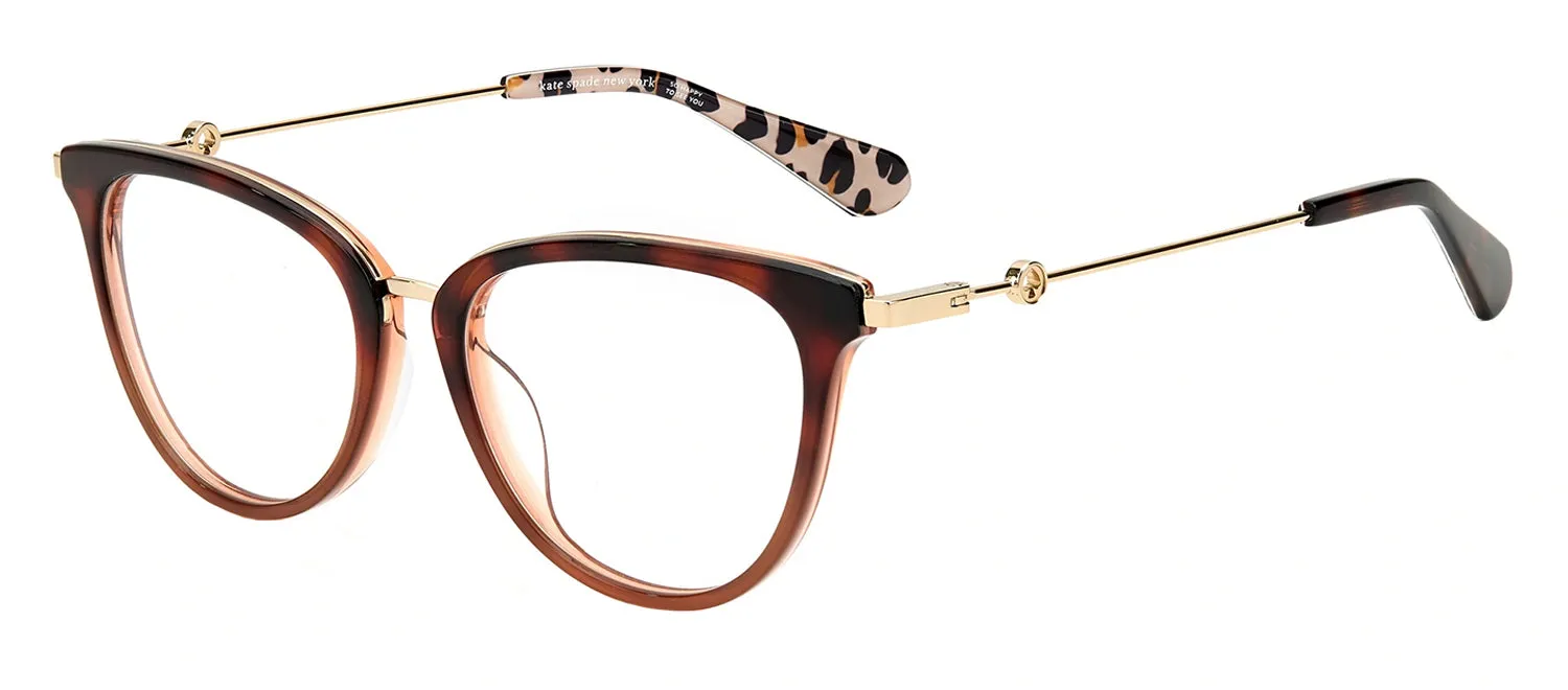 Kate Spade KS Valencia/G 086 Cat-Eye Plastic Havana Eyeglasses with Logo Stamped Demo Lenses sold by Gaffos product image thumbnail 2