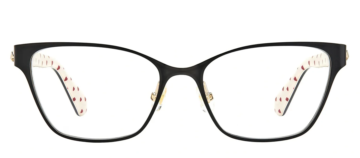 Kate Spade KS Ivie RHL Cat-Eye Metal Black Eyeglasses with Logo Stamped Demo Lenses sold by Gaffos
