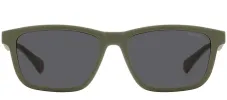 Polaroid PLD 2147/CS DLD_M9 Rectangle Plastic Green Sunglasses with Grey Clip On Lens sold by Gaffos