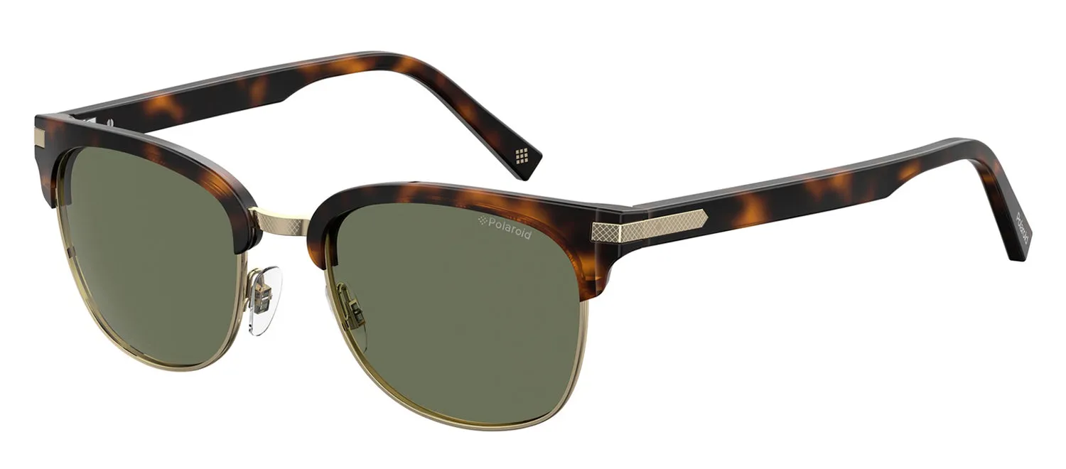 Polaroid PLD 2076/S 086_UC Rectangle Metal Havana Sunglasses with Green Polarized Lens sold by Gaffos product image thumbnail 2