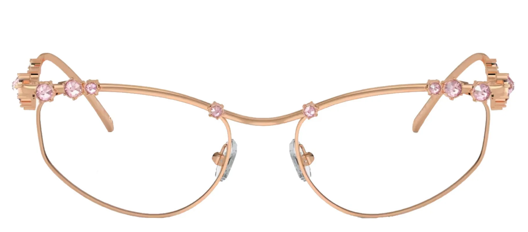 Swarovski SK 1015 4014 Irregular Metal Gold Eyeglasses with Logo Stamped Demo Lenses sold by Gaffos