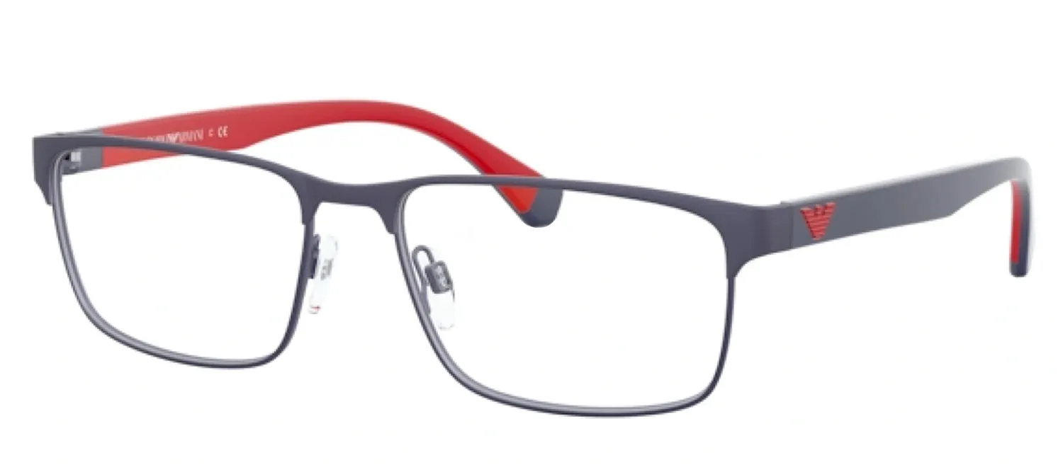 Emporio Armani EA 1105 3092 Rectangle Metal Blue Eyeglasses with Logo Stamped Demo Lenses sold by Gaffos product image thumbnail 2