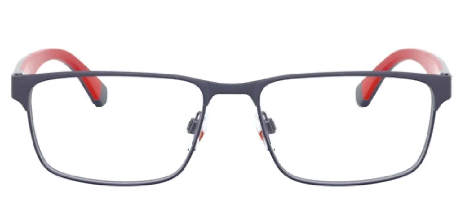 Emporio Armani EA 1105 3092 Rectangle Metal Blue Eyeglasses with Logo Stamped Demo Lenses sold by Gaffos