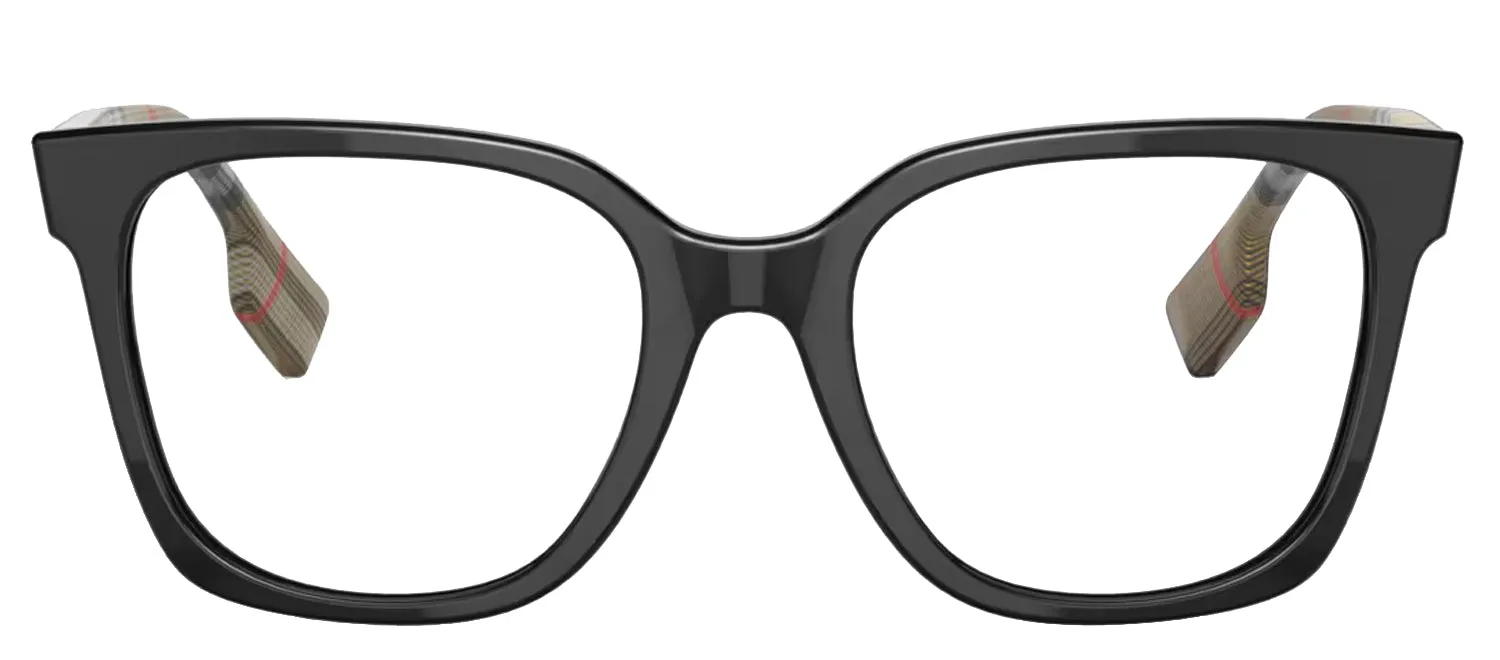 Burberry EVELYN BE 2347 3942 Square Plastic Black Eyeglasses with Logo Stamped Demo Lenses sold by Gaffos