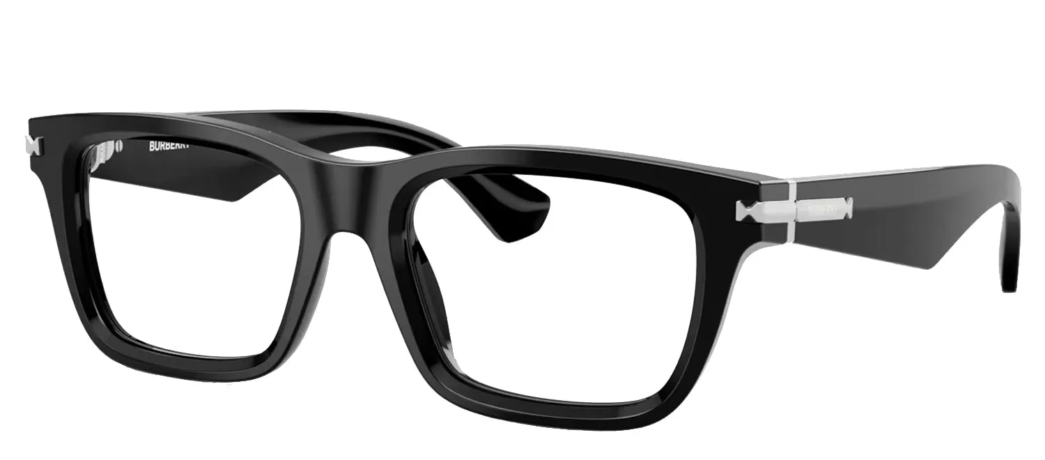 Burberry BE 2419 3001 Rectangle Plastic Black Eyeglasses with Logo Stamped Demo Lenses sold by Gaffos product image thumbnail 2