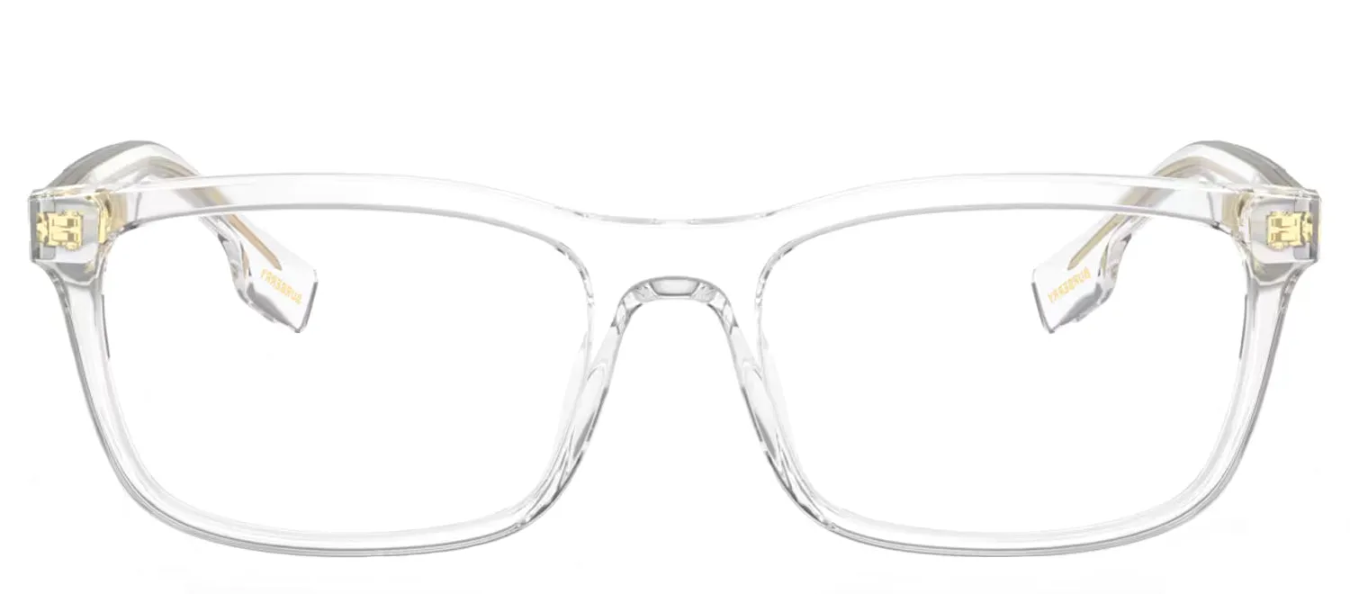 Burberry ELM BE 2334 3024 Rectangle Plastic Clear Eyeglasses with Logo Stamped Demo Lenses sold by Gaffos