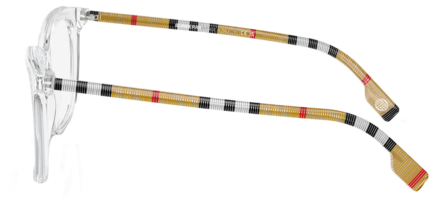 Burberry BE 2390 3889 Square Plastic Clear Eyeglasses with Logo Stamped Demo Lenses sold by Gaffos product image thumbnail 3