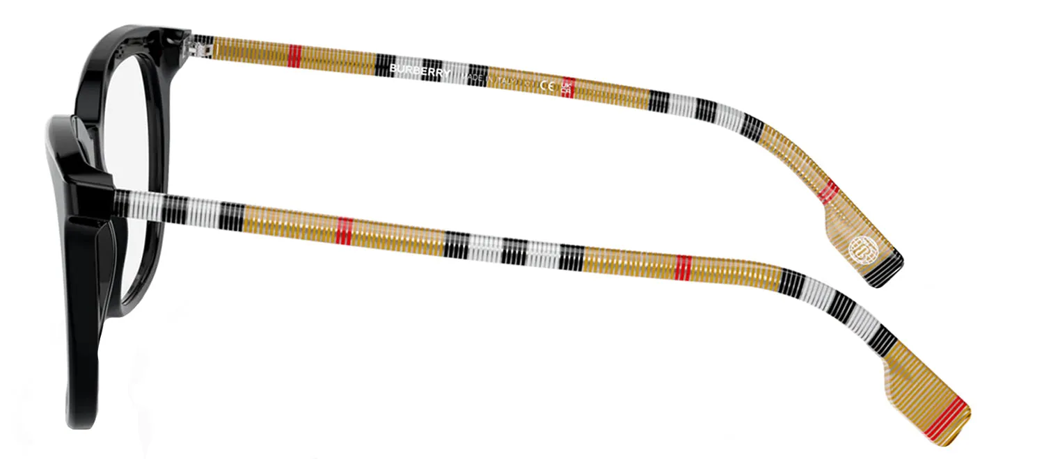 Burberry BE 2390 3853 Square Plastic Black Eyeglasses with Logo Stamped Demo Lenses sold by Gaffos product image thumbnail 3