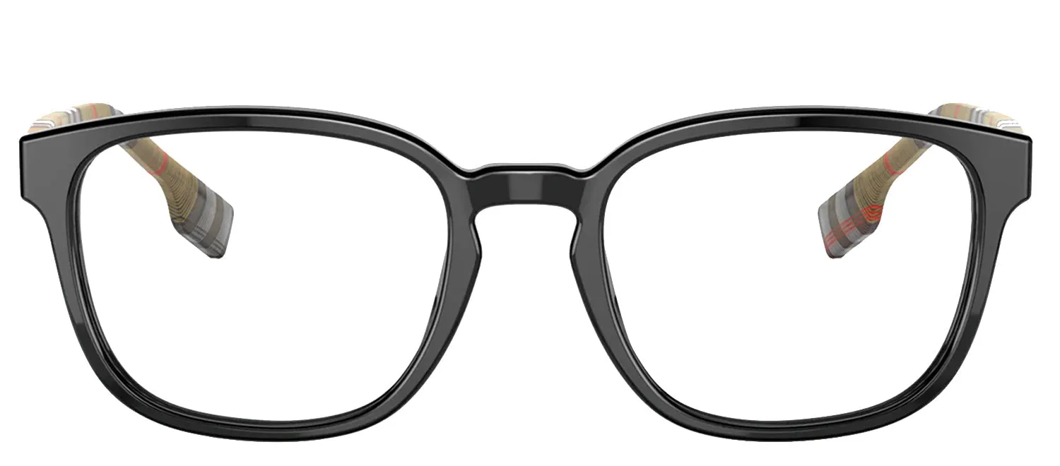 Burberry EDISON BE 2344 3952 Square Plastic Black Eyeglasses with Logo Stamped Demo Lenses sold by Gaffos