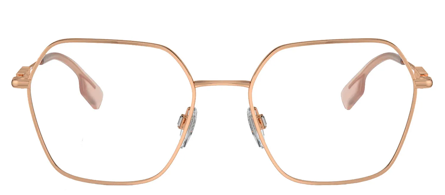 Burberry BE 1381 1337 Irregular Metal Gold Eyeglasses with Logo Stamped Demo Lenses sold by Gaffos