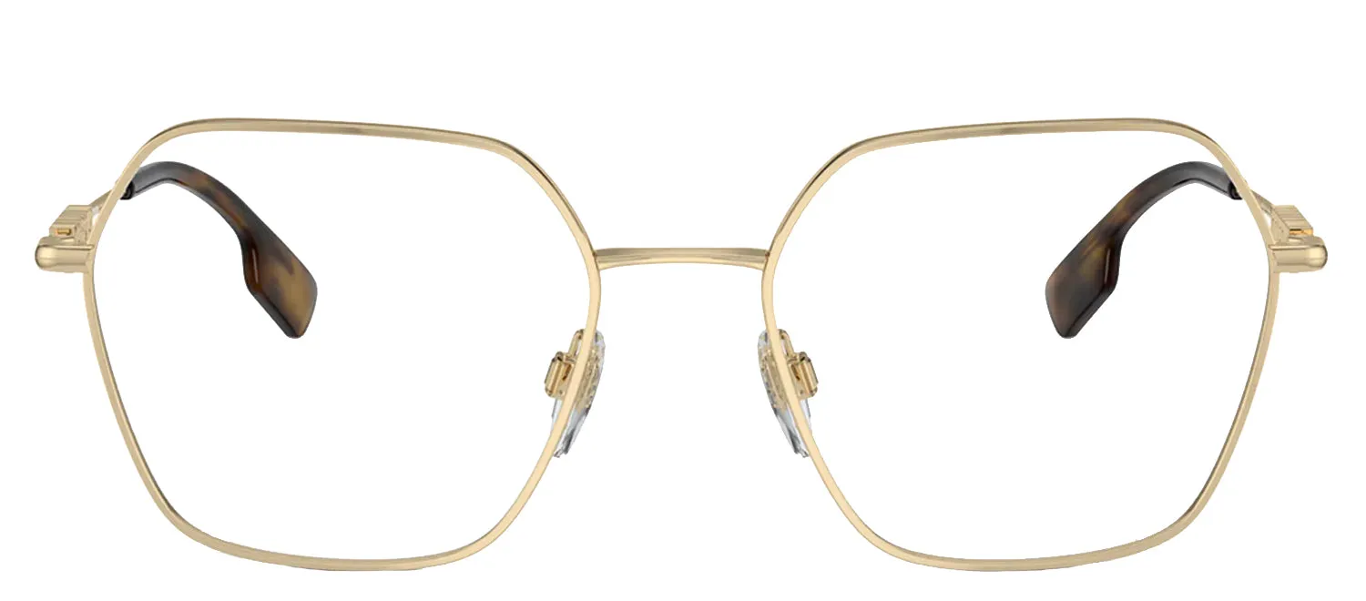 Burberry BE 1381 1109 Irregular Metal Gold Eyeglasses with Logo Stamped Demo Lenses sold by Gaffos