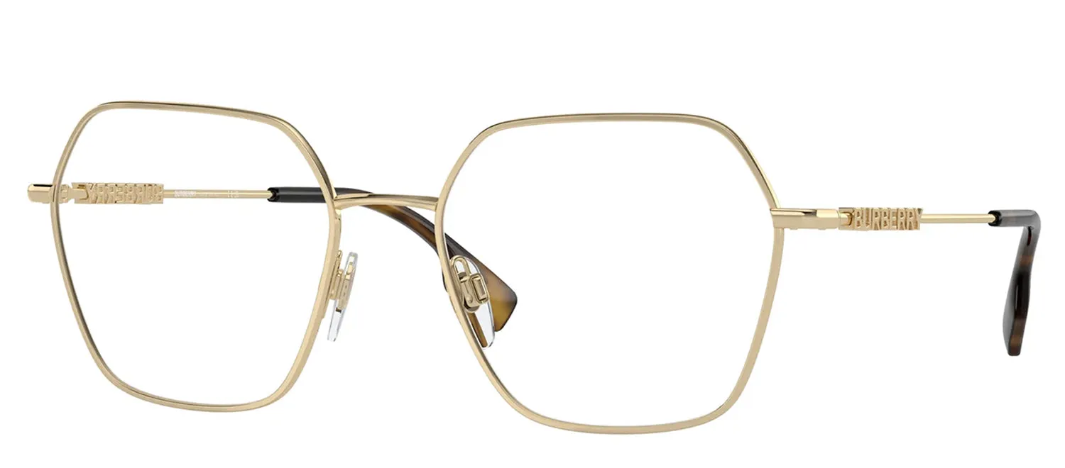 Burberry BE 1381 1109 Irregular Metal Gold Eyeglasses with Logo Stamped Demo Lenses sold by Gaffos product image thumbnail 2