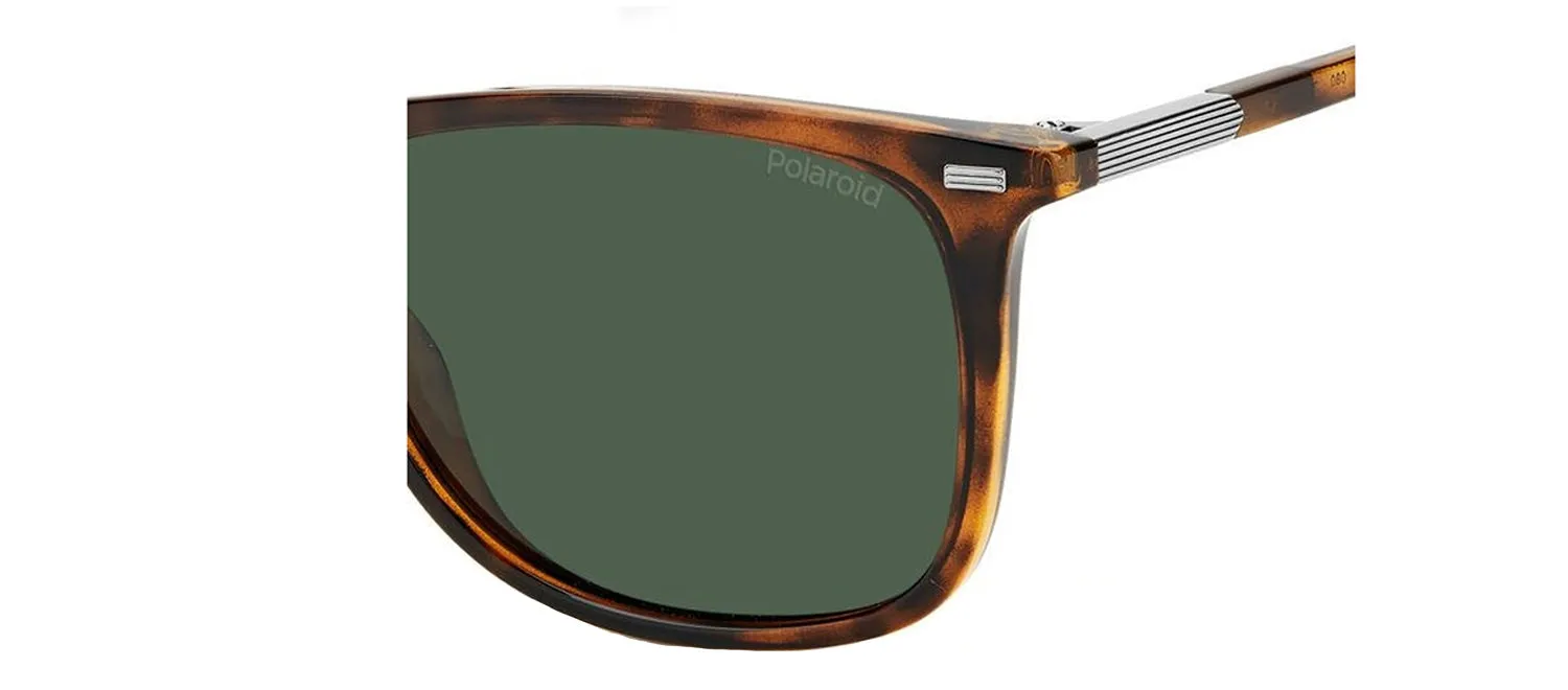 Polaroid PLD 2109/S 086_UC Rectangle Plastic Havana Sunglasses with Green Polarized Lens sold by Gaffos product image thumbnail 3