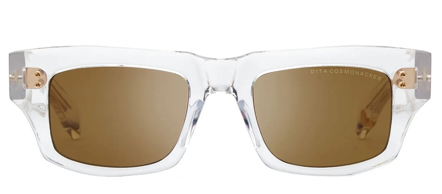 Dita COSMOHACKER DT DTS727 A-02 Rectangle Plastic Clear Sunglasses with Brown Lens sold by Gaffos