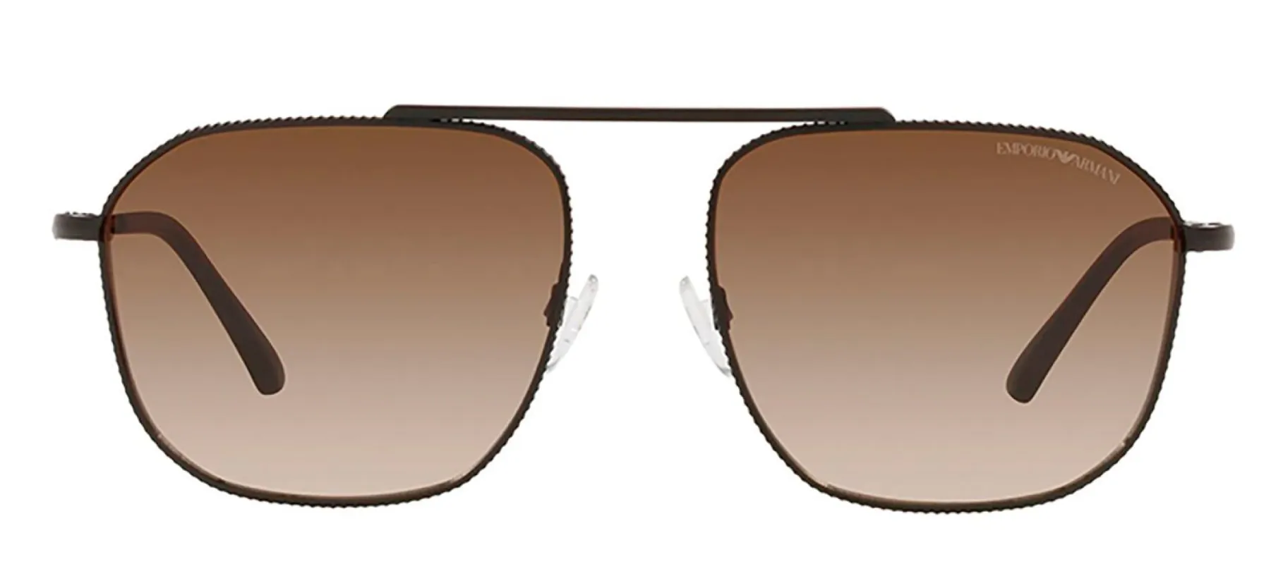 Emporio Armani EA 2107 300113 Rectangle Metal Black Sunglasses with Brown Gradient Lens sold by Gaffos