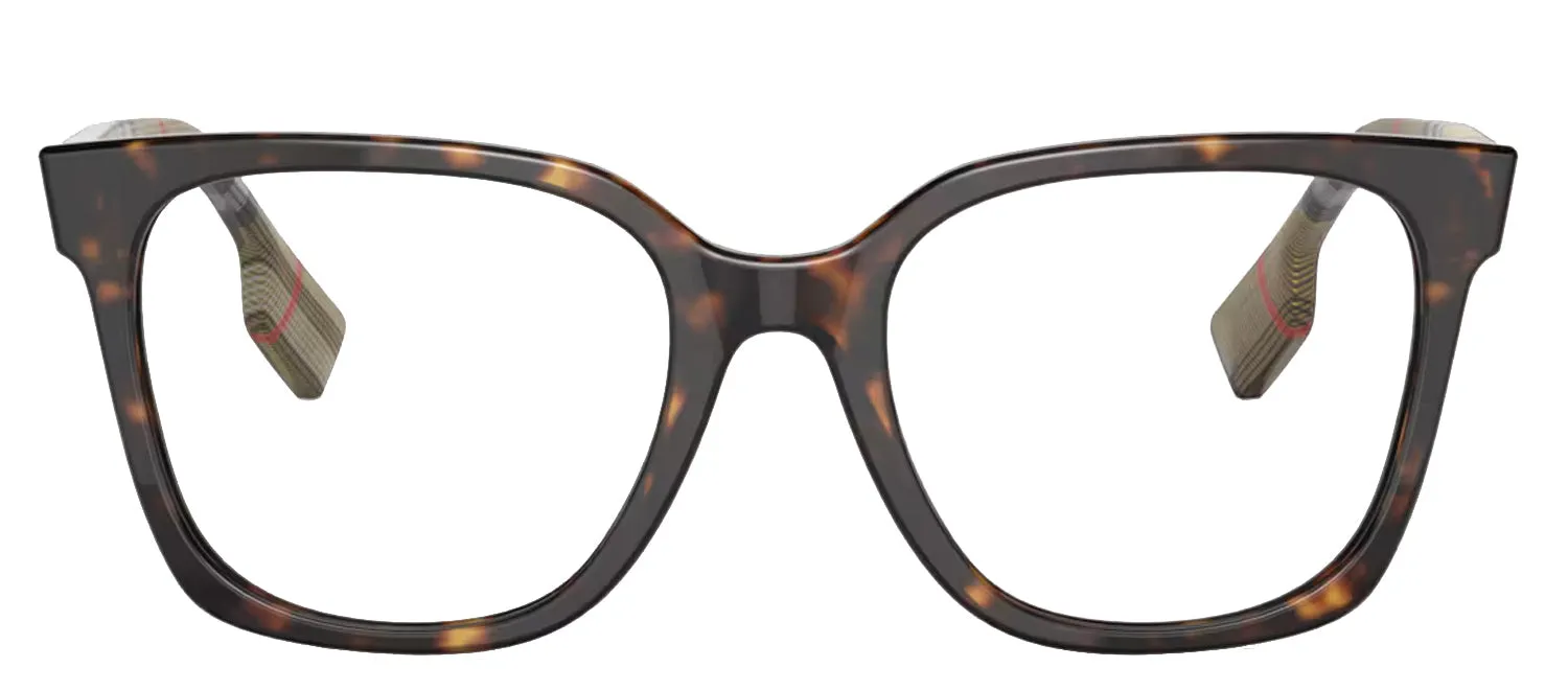 Burberry EVELYN BE 2347 3943 Square Plastic Havana Eyeglasses with Logo Stamped Demo Lenses sold by Gaffos