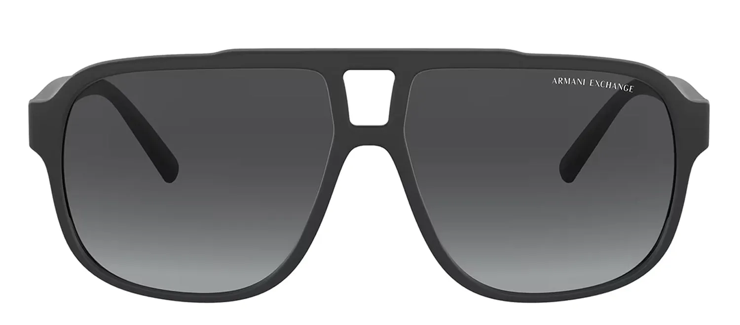 Armani Exchange AX 4104S 80788G Rectangle Plastic Black Sunglasses with Grey Gradient Lens sold by Gaffos