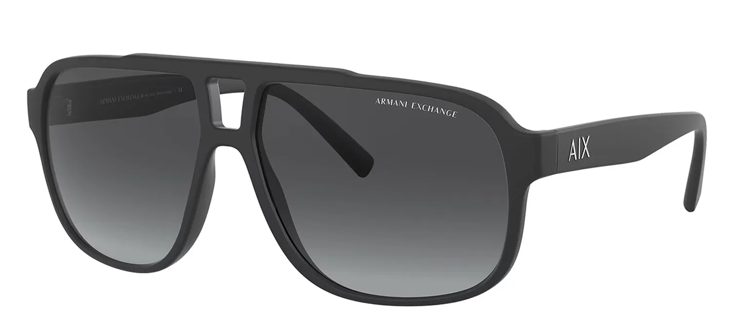Armani Exchange AX 4104S 80788G Rectangle Plastic Black Sunglasses with Grey Gradient Lens sold by Gaffos product image thumbnail 2